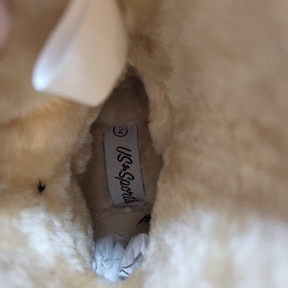 New US Sport Shoe Girls Size 2 Moccasin‎ Style Boot Leopard Print Faux Fur Comfy - Picture 9 of 10